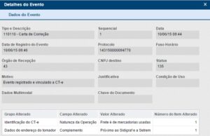 Como visualizar os detalhes do Envio de Eventos para CT-e