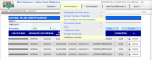 Certificado de Movimentação