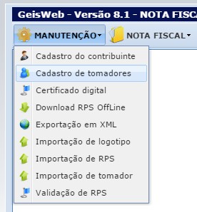 Cadastro de Tomadores