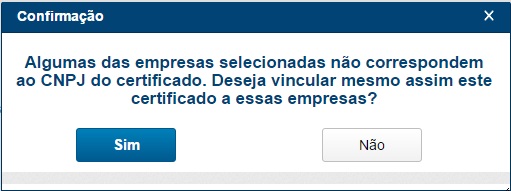 Vincular empresa com outro CNPJ