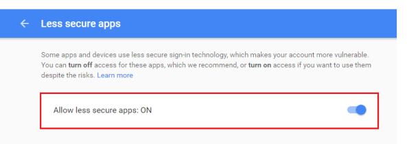 Allow less secure apps