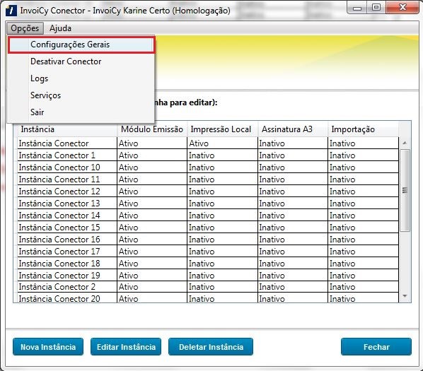 Configurações Gerais