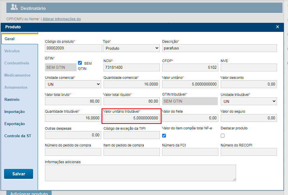Detalhes do produto da versão 2.40.0 do InvoiCy