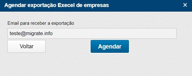 Agendar exportação de empresas