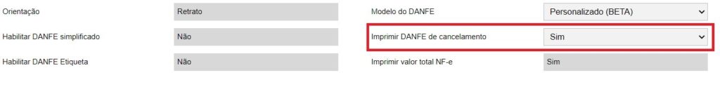 DANFE de Cancelamento