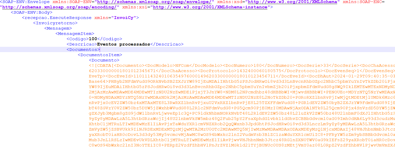 Código para cancelamento da NFCom