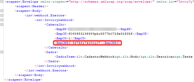 Cadastro de WebHook para empresa